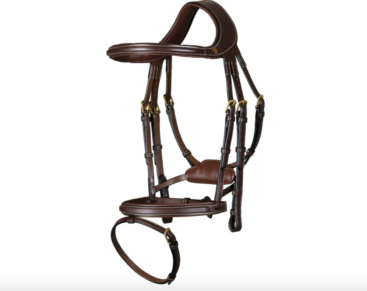 Testiera terapeutica in cuoio inglese "Difference" marrone Dy'On