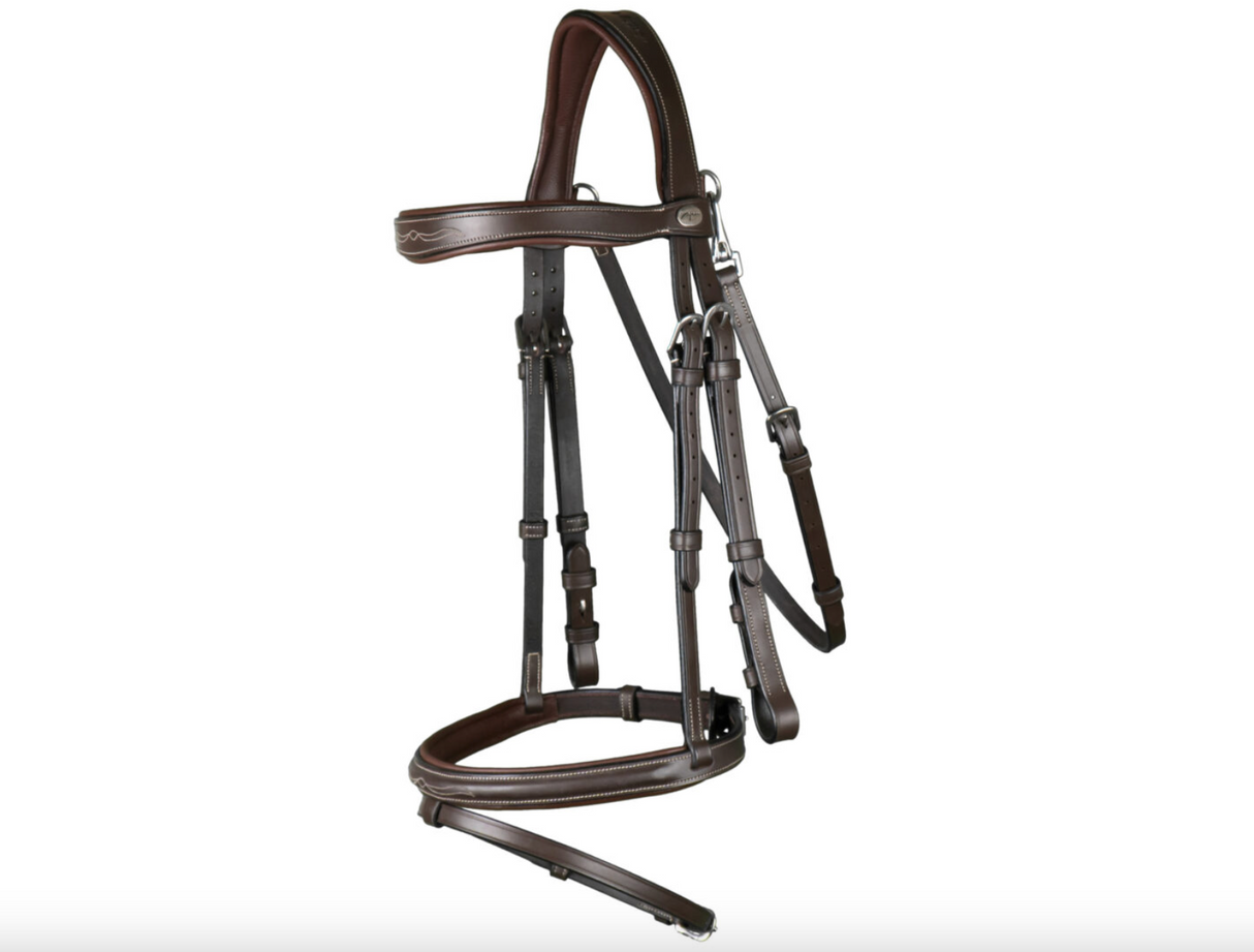 Testiera in cuoio Working Dy'On con moschettone al sottogola marrone