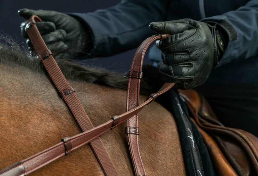 Redini modello Hunter 5/8 Dy'On in cuoio con tacchette e grip