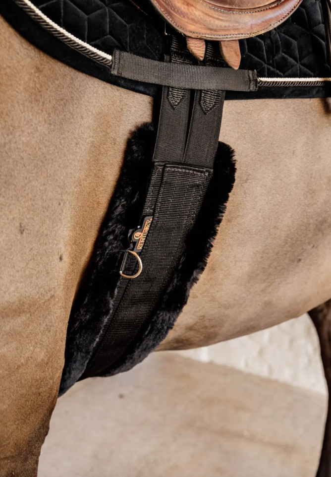 Sottopancia in nylon con finto montone Kentucky nero/nero