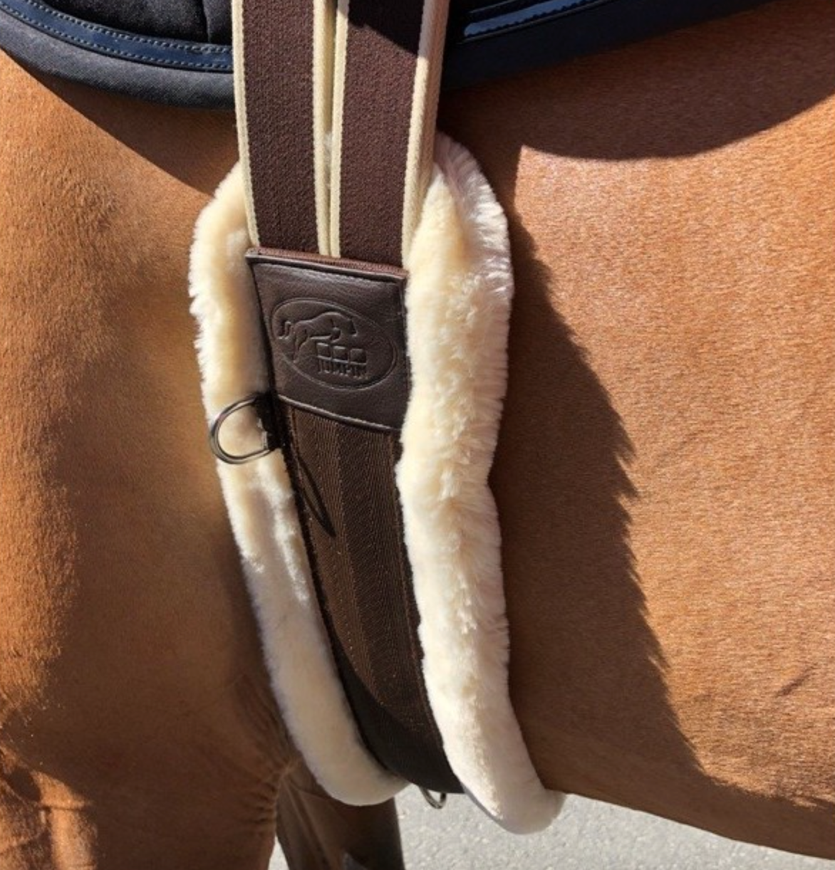 Sottopancia Jump'in con pellicciotto marrone/panna