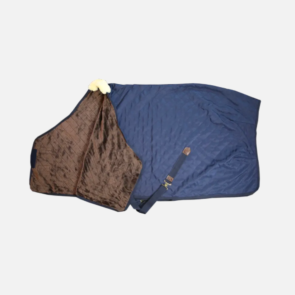 Coperta da box 0 gr con interno di pelliccia Kentucky blu