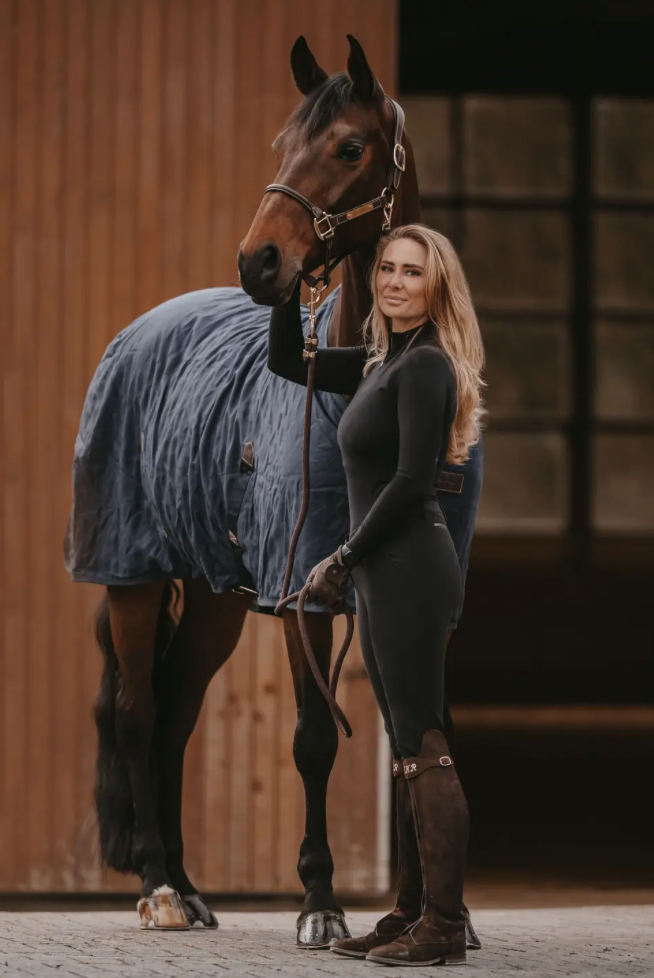 Coperta da box 0 gr con interno di pelliccia Kentucky blu