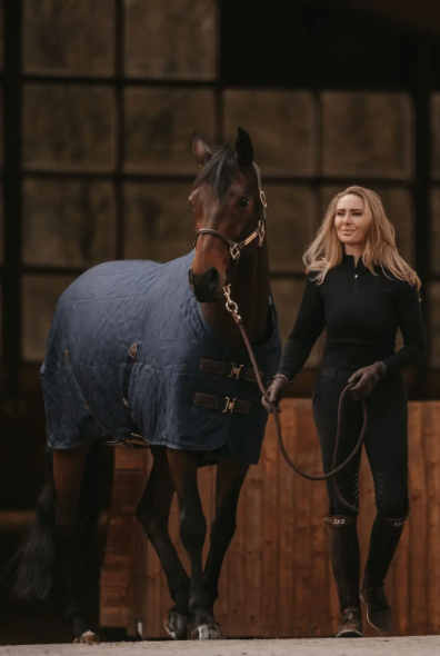 Coperta da box 0 gr con interno di pelliccia Kentucky blu