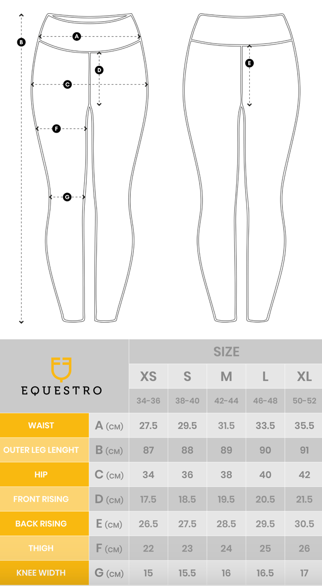 Leggings donna slip fit full Grip Equestro bianco