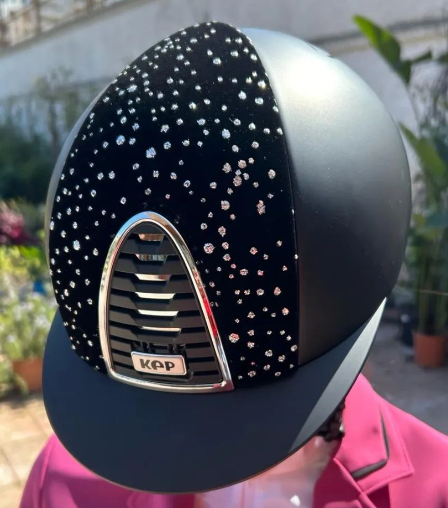 Kep Italia CROMO 2.0 TEXTILE NERO/FRONTE VELLUTO SPARKLING VISIERA CORTA NERO