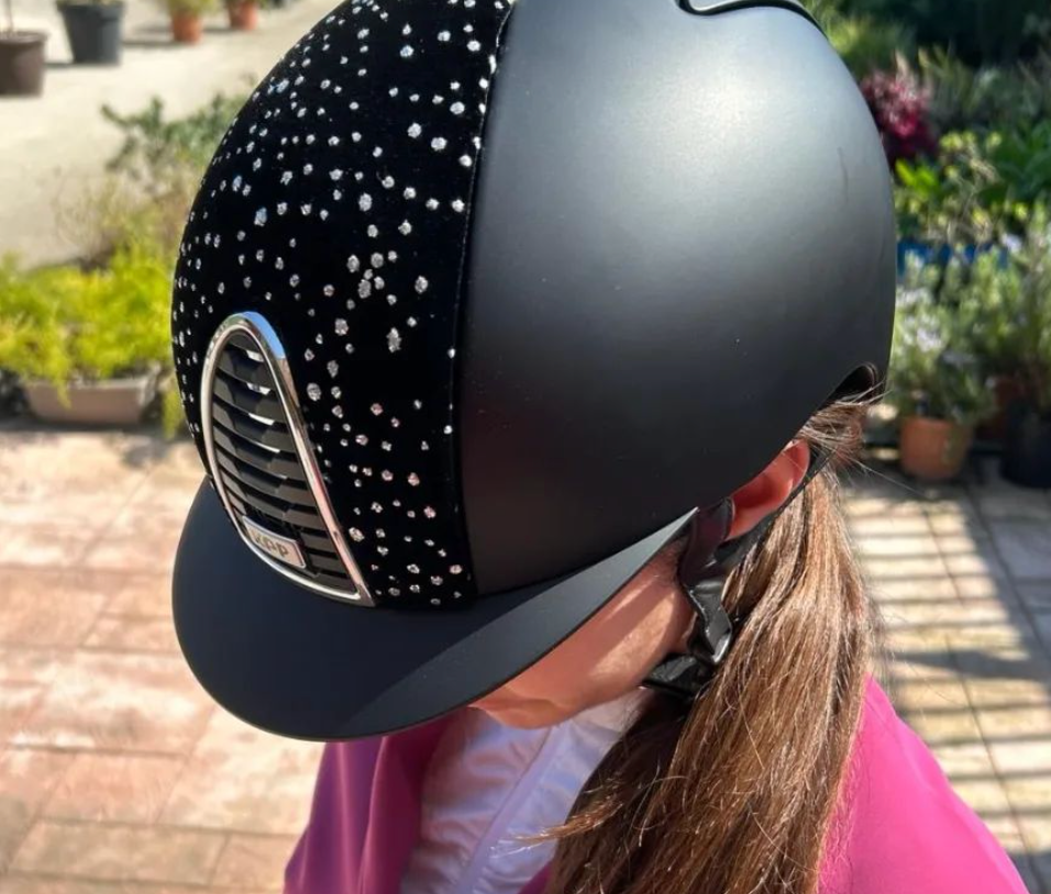 Kep Italia CROMO 2.0 TEXTILE NERO/FRONTE VELLUTO SPARKLING VISIERA CORTA NERO