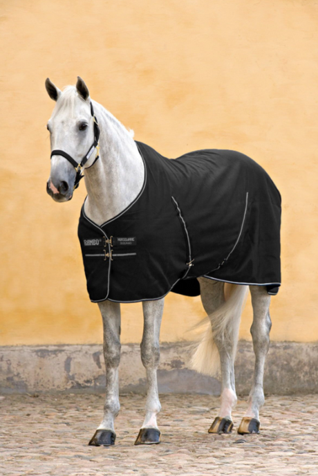 Coperta di cotone Rambo® Fodera in microfibra (0g Light) Horseware Nera e Silver