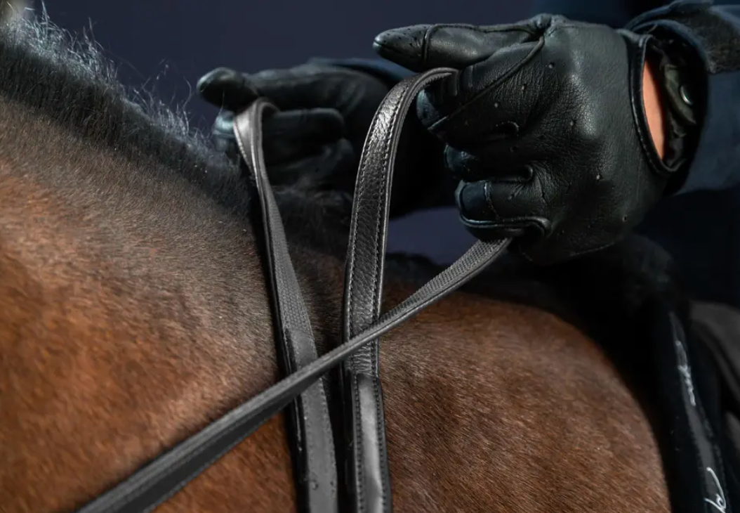 Redini in cuoio con grip interno da 1/2 Dy'On nere