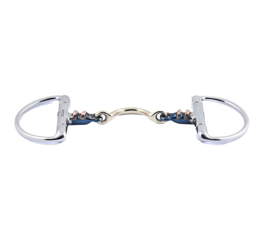 Filetto a D in acciaio blu  con passa lingua Jump'in