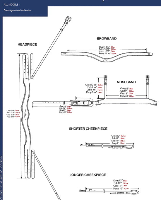 Testiera da dressage Medium Crank Noseband Bridle With Flash Dy'On