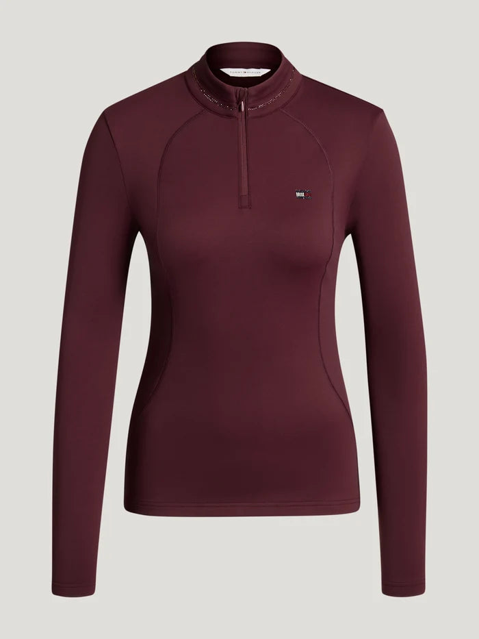 Maglia da allenamento donna Cady con cerniera a 1/4 e strass Tommy Hilfiger
