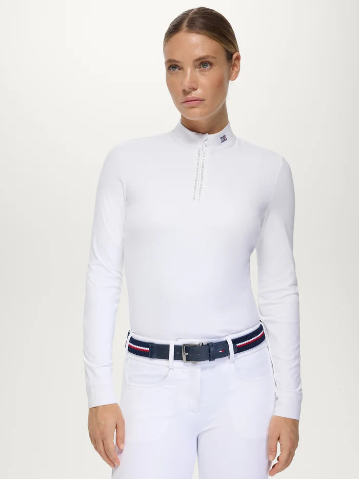 Camicia da donna Monica con strass TH OPTIC WHITE Tommy Hilfiger