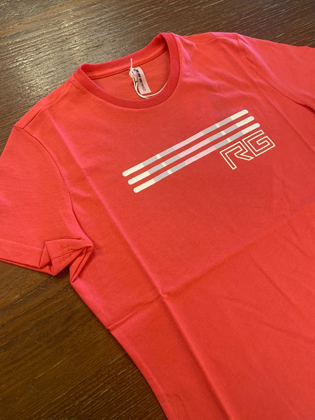 T-shirt donna color corallo in cotone con logo RG