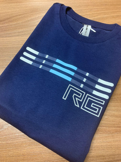 T-shirt bambino blu in cotone con logo RG