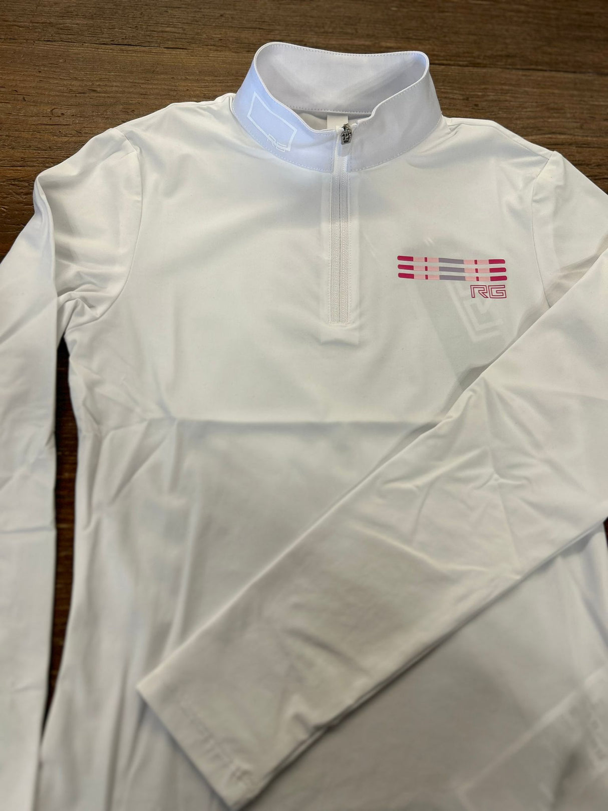 Polo da competizione con zip e manica lunga bambina RG