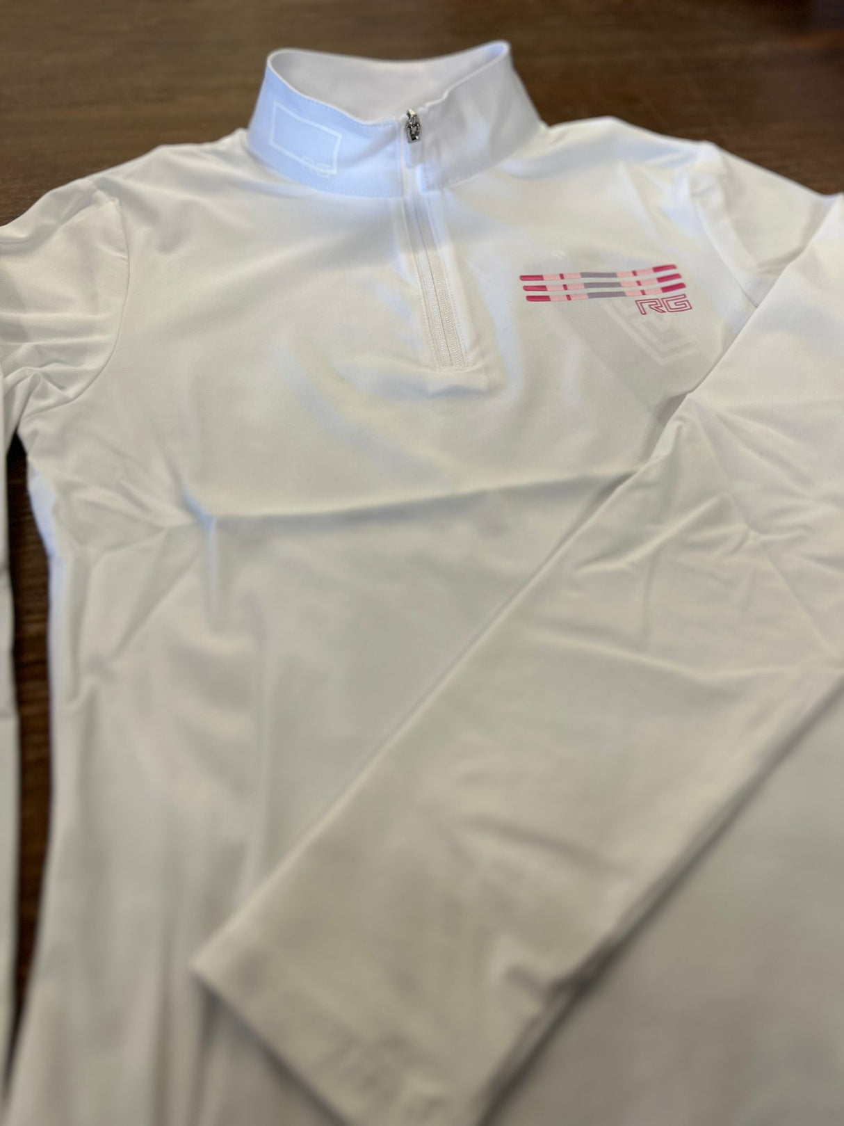 Polo da competizione con zip e manica lunga bambina RG