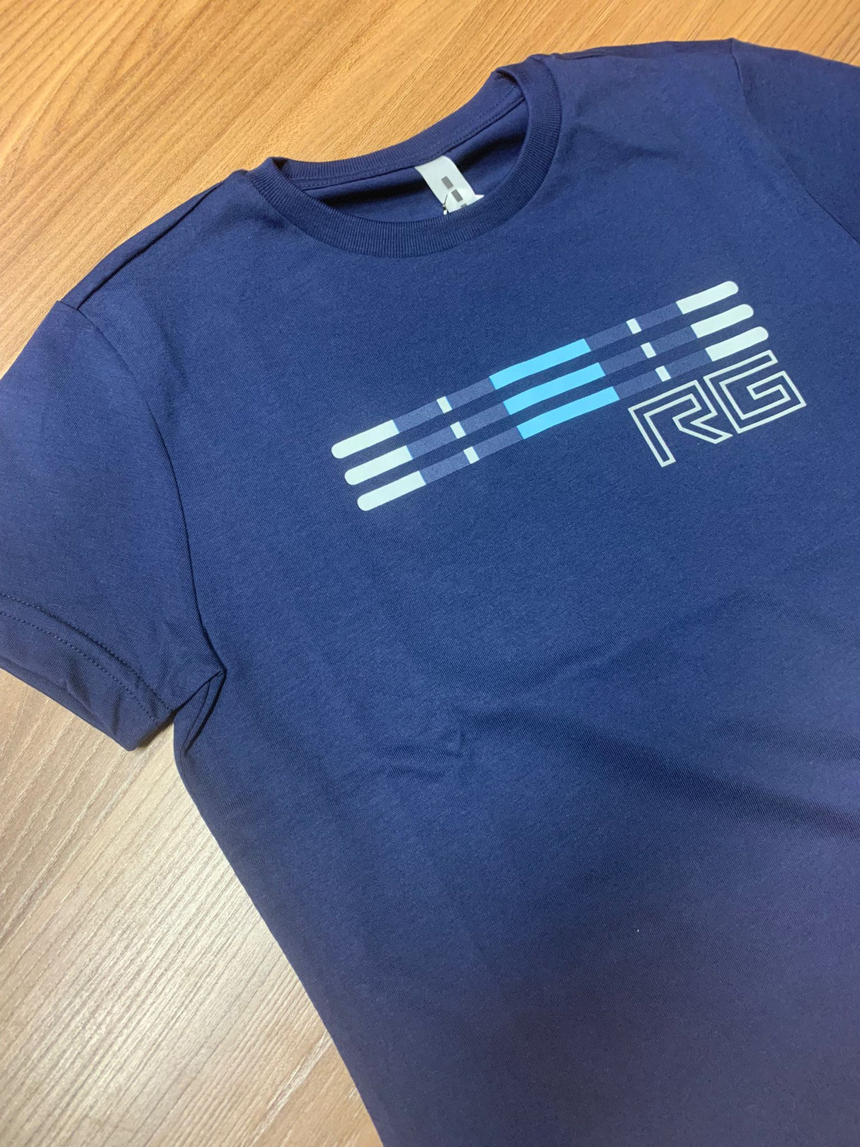 T-shirt bambino blu in cotone con logo RG