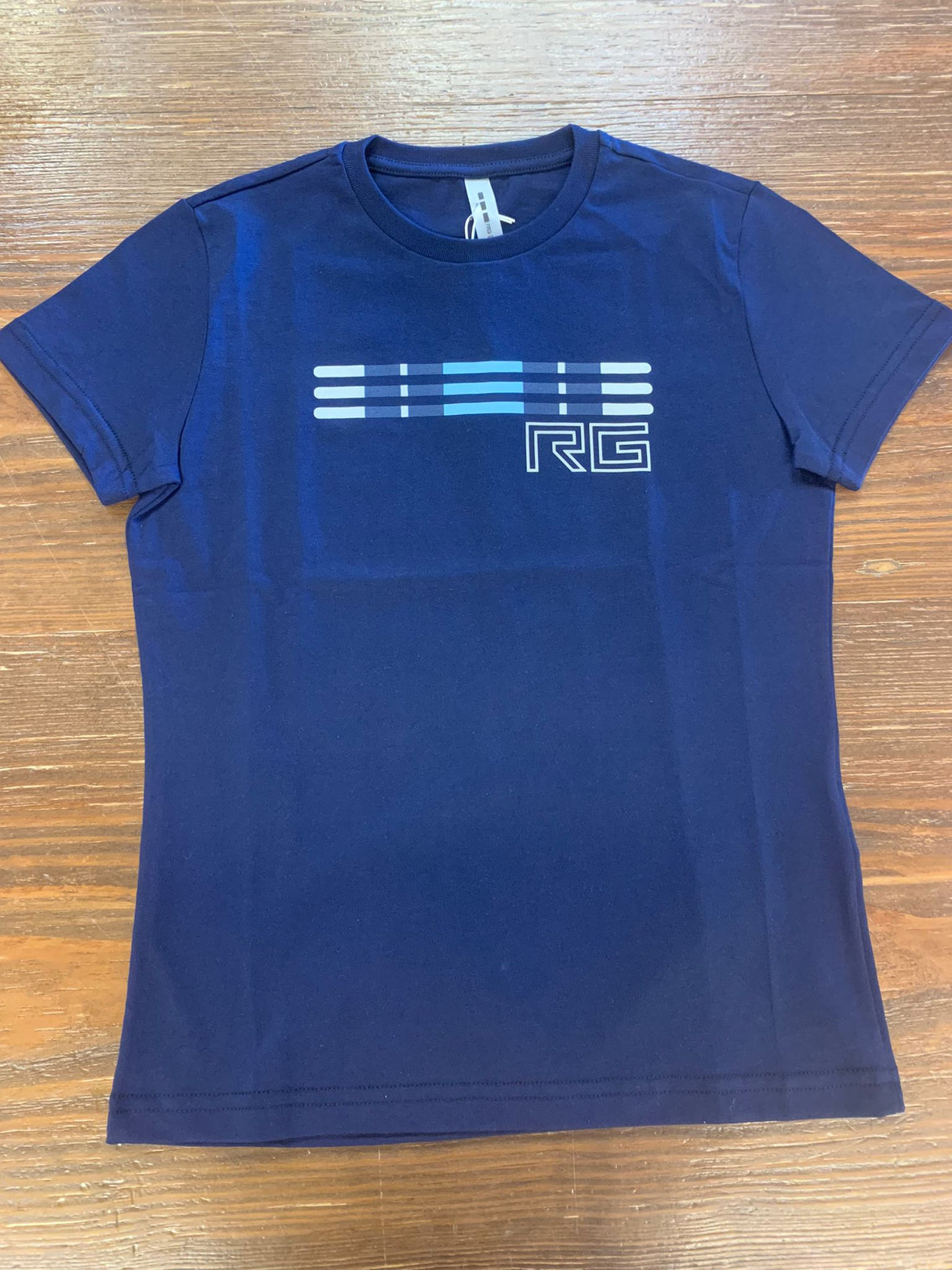 T-shirt bambino blu in cotone con logo RG