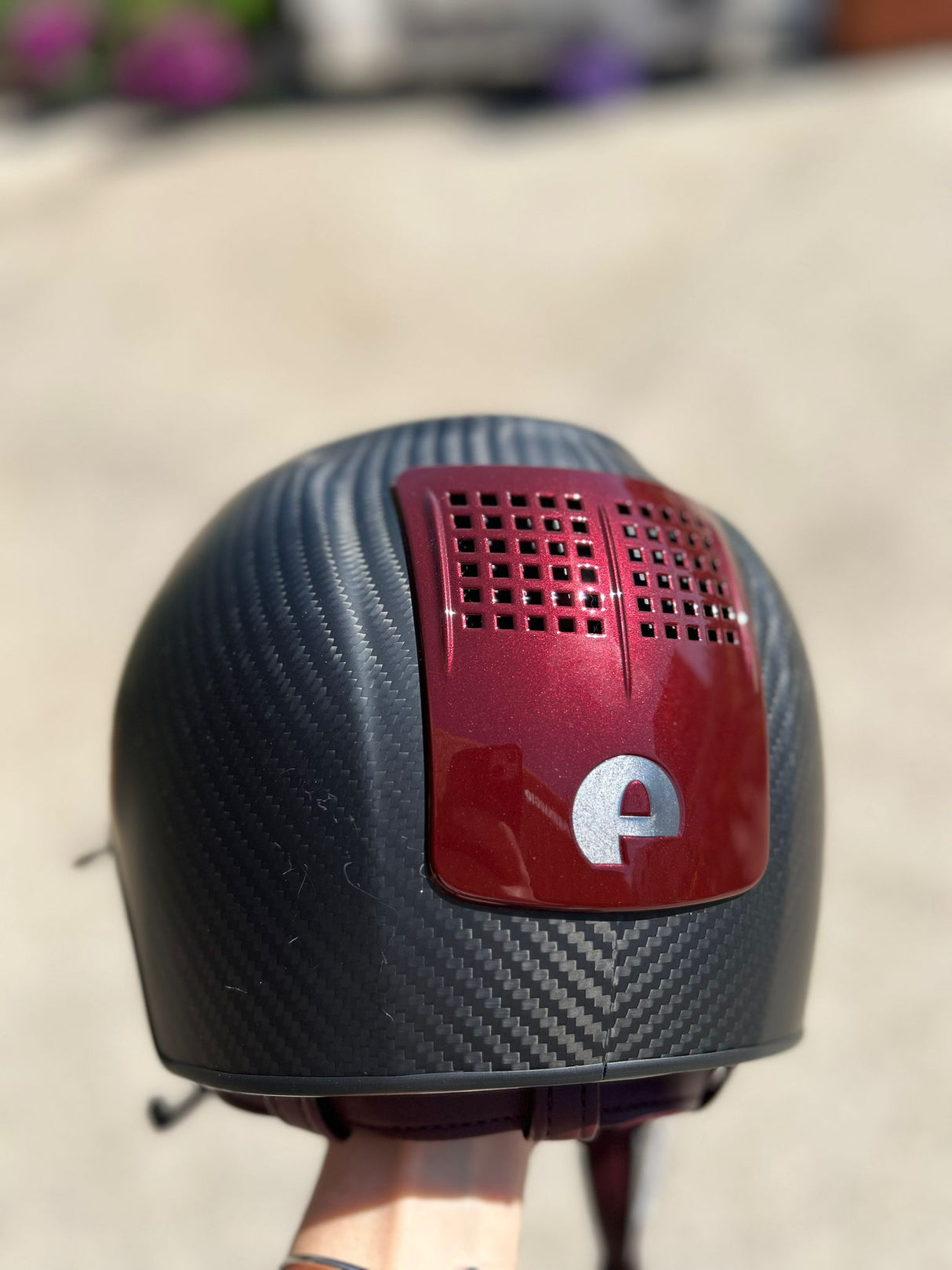 Kep italia CARBON HELMET E-LIGHT MATT / 3 BORDEAUX INSERTS VISIERA POLO