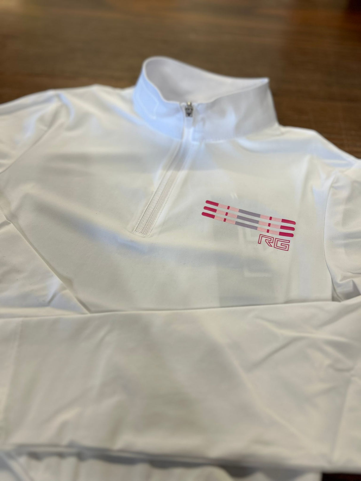 Polo da competizione con zip e manica lunga bambina RG