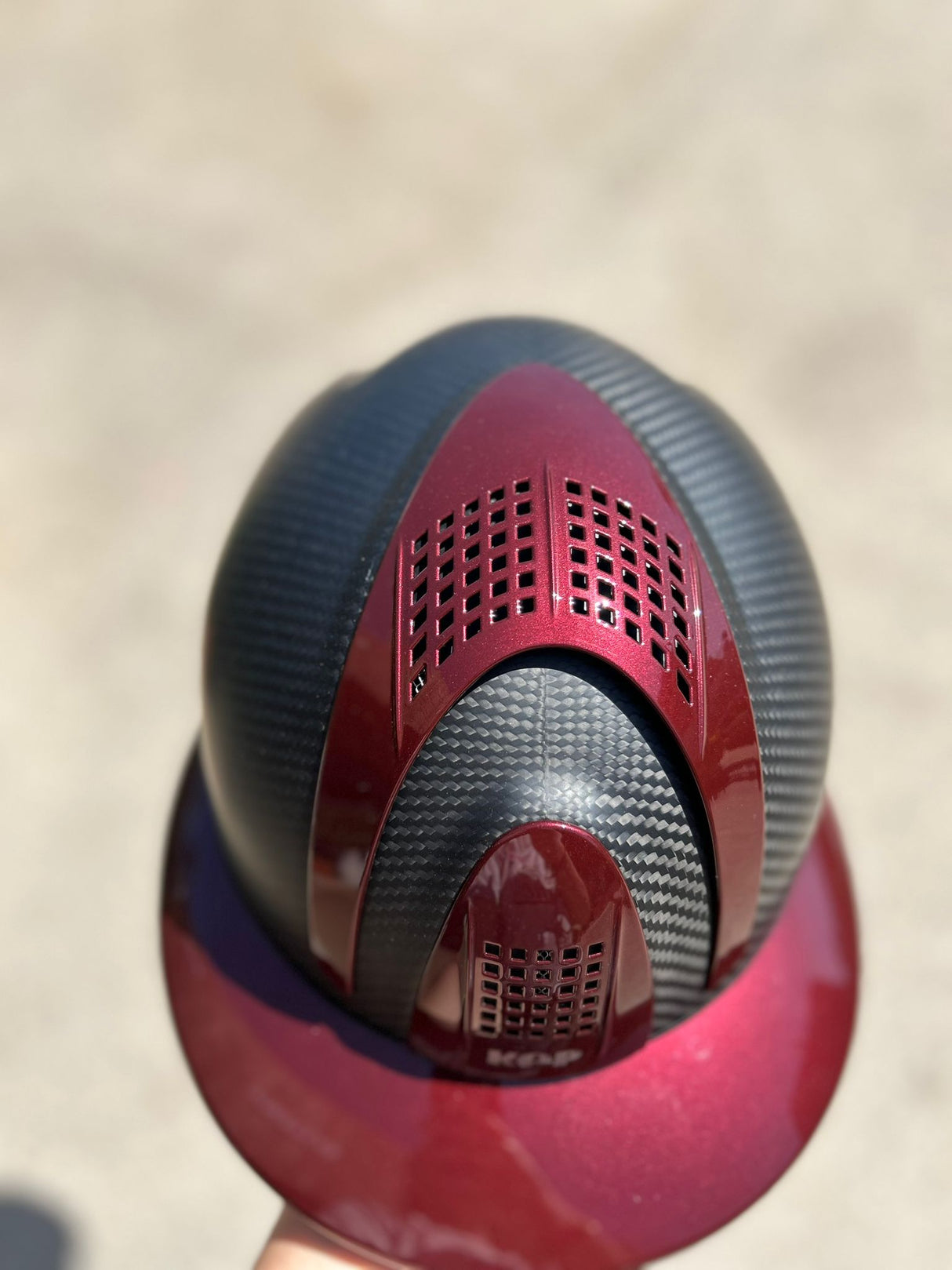 Kep italia CARBON HELMET E-LIGHT MATT / 3 BORDEAUX INSERTS VISIERA POLO