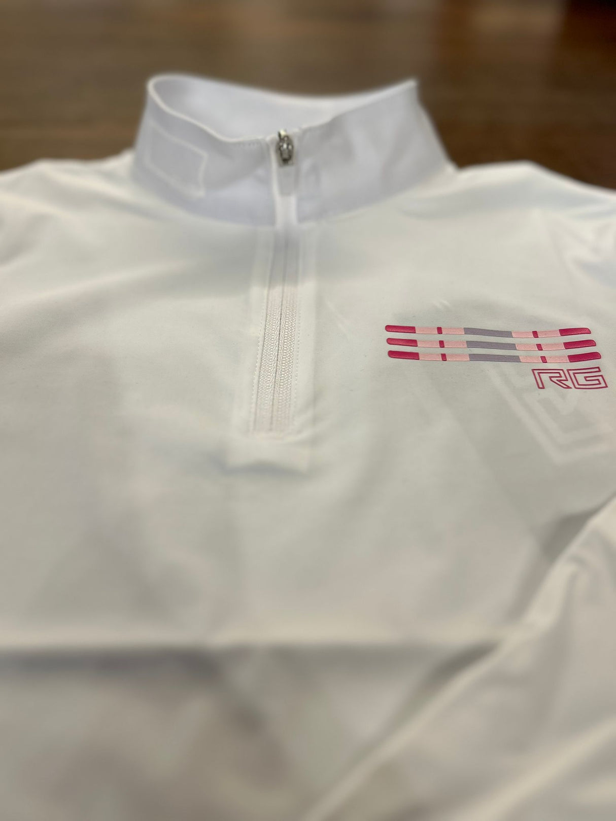 Polo da competizione con zip e manica lunga bambina RG