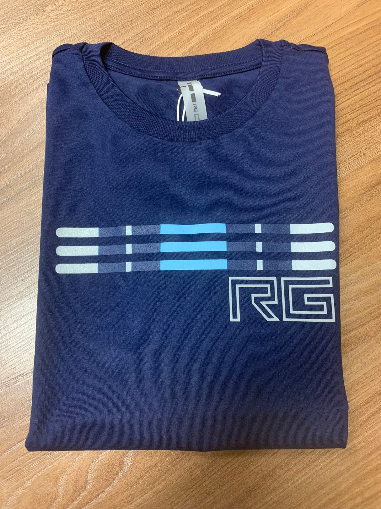 T-shirt bambino blu in cotone con logo RG