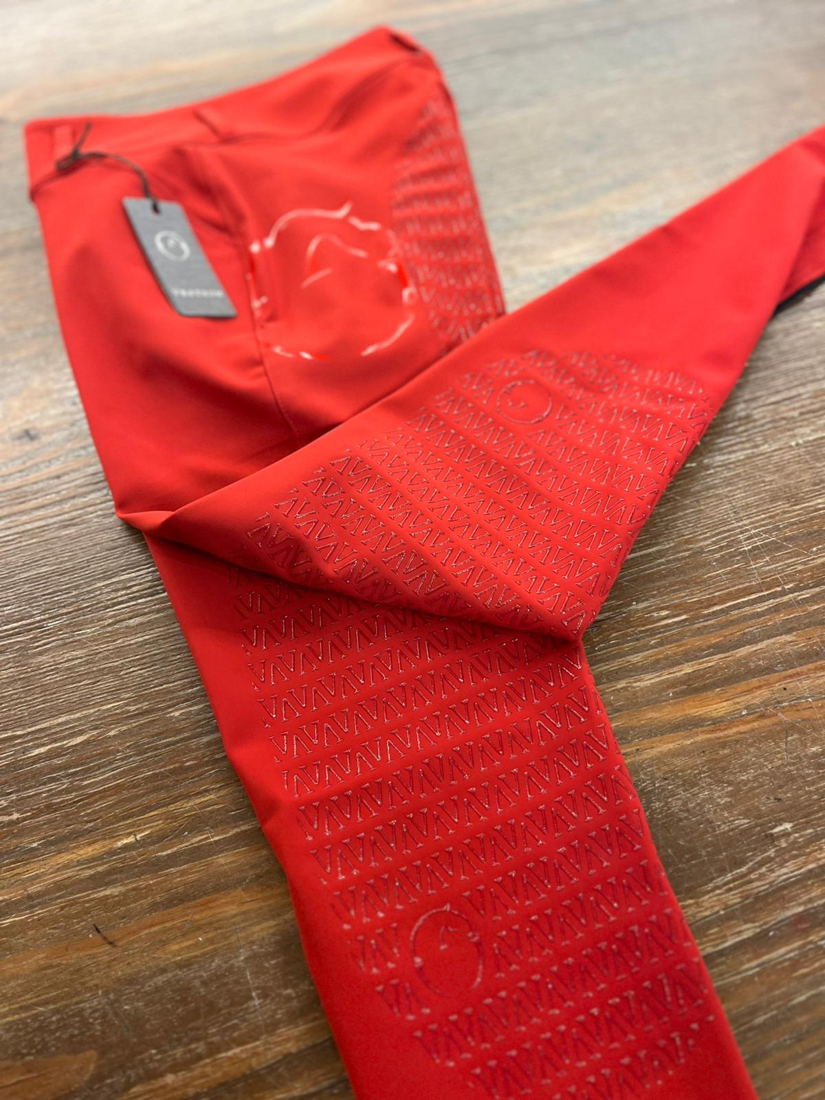 MOLVENO PANTALONI DA EQUITAZIONE DONNA CON FULL GRIP ROSSO