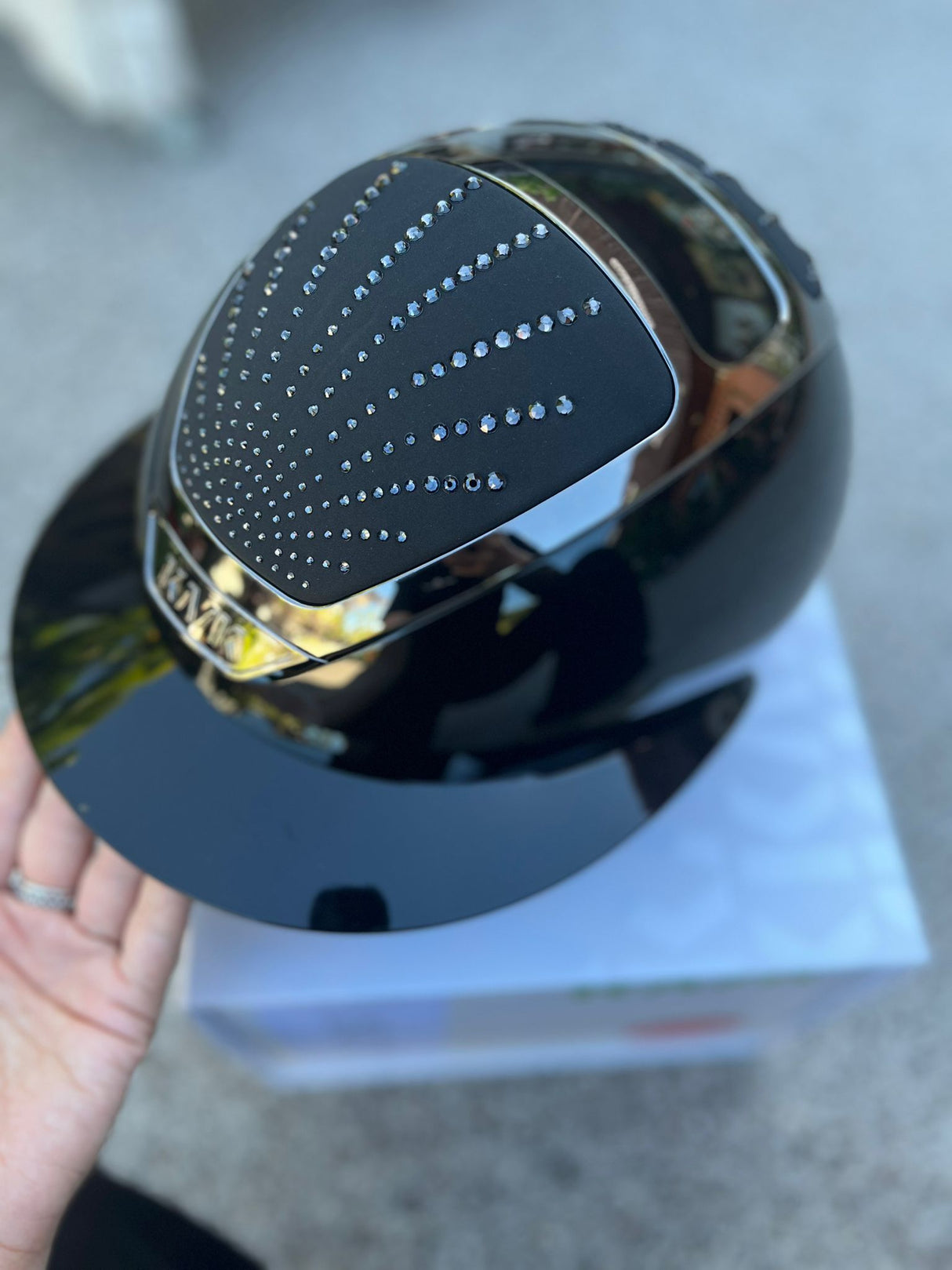 Kask Star Lady Pure Shine Graphite nero visiera polo