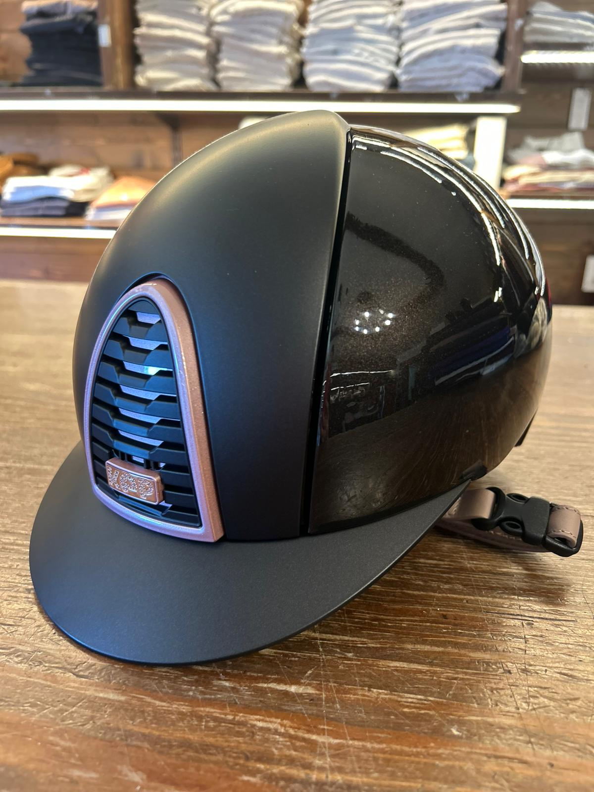 Cap Cromo 2.0 polish marrone lucido cinturino pelle cipria cornice rosa diamond rosa, logo zirconi oro rosa