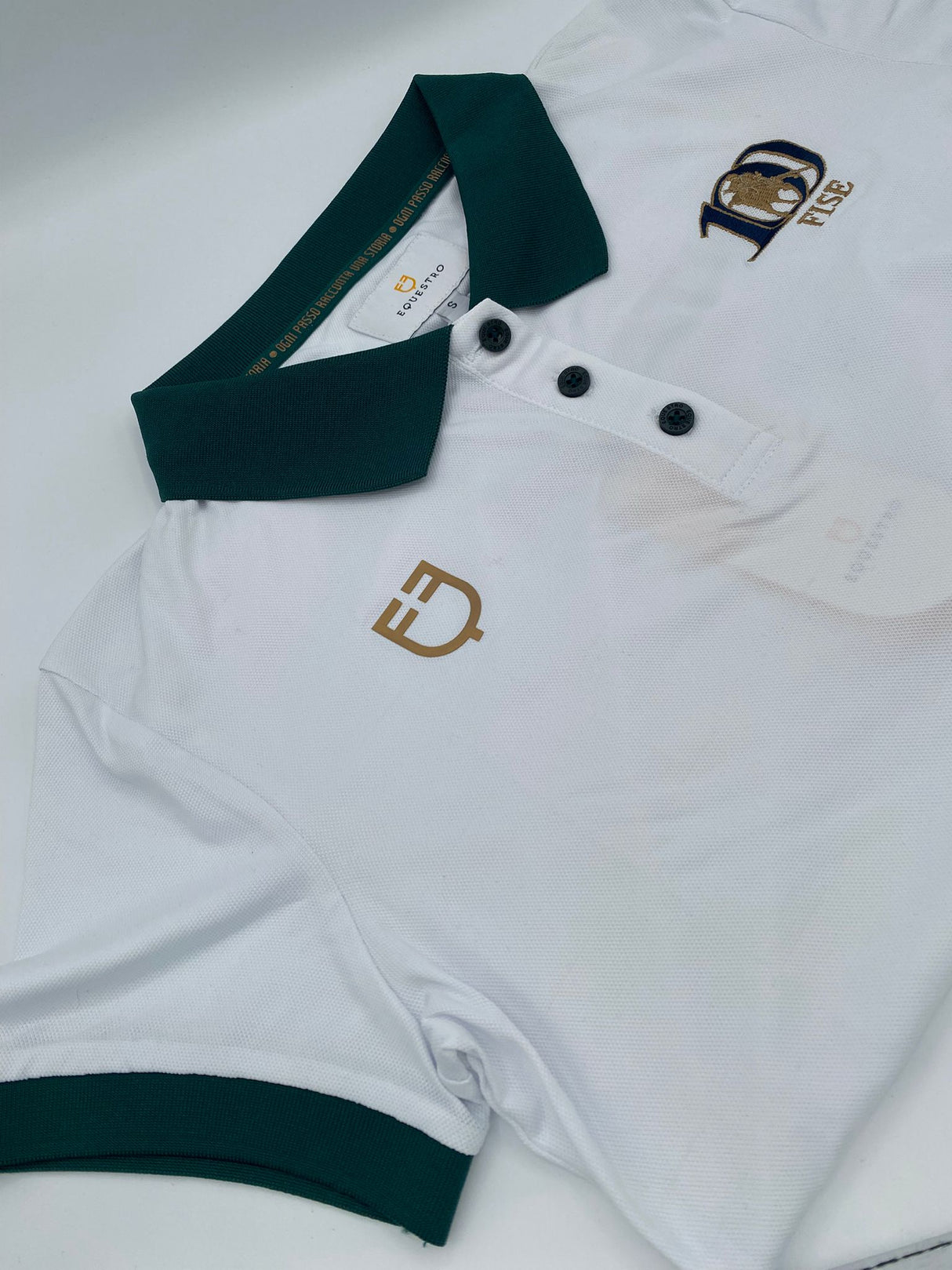 Polo donna in piquet con bottoni Equestro x Fise 100