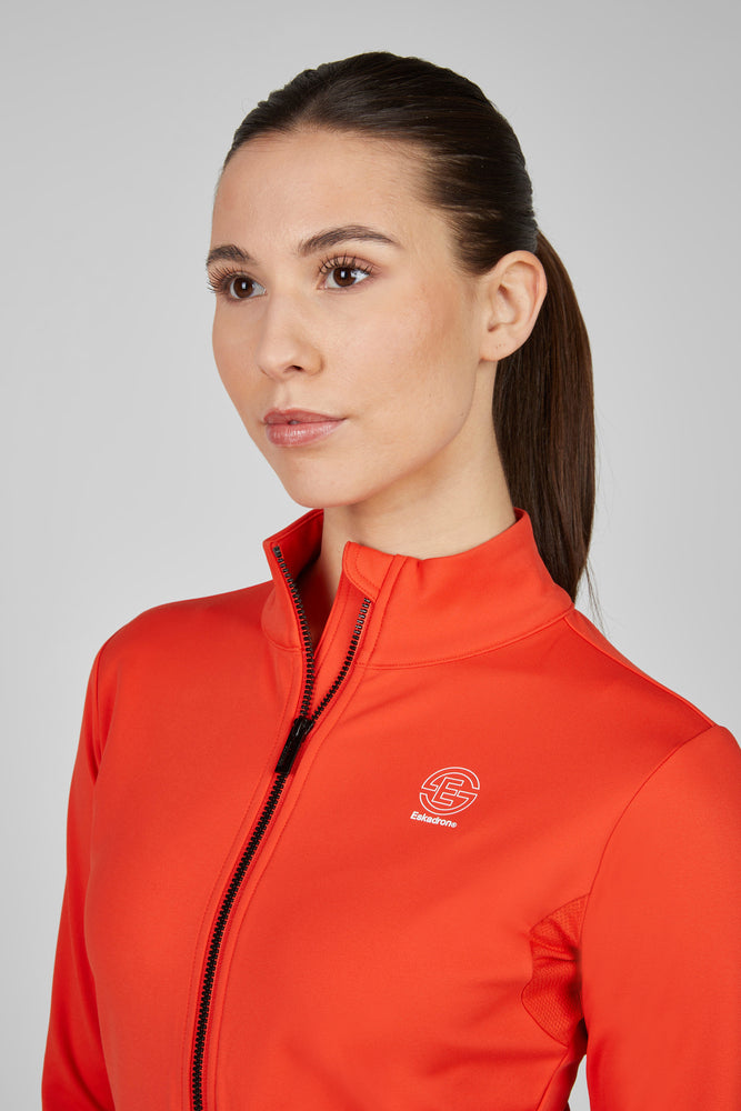 Maglia tecnica con zip arancio Eskadron