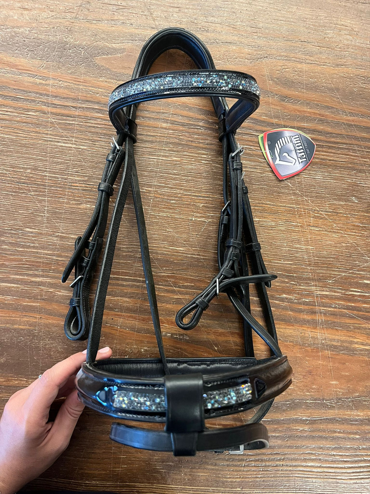 Testiera Tattini con cristali Cob nero