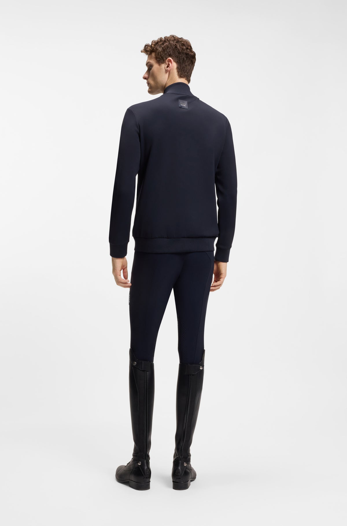 Cardigan da equitazione con zip e profili a righe HUGO BOSS