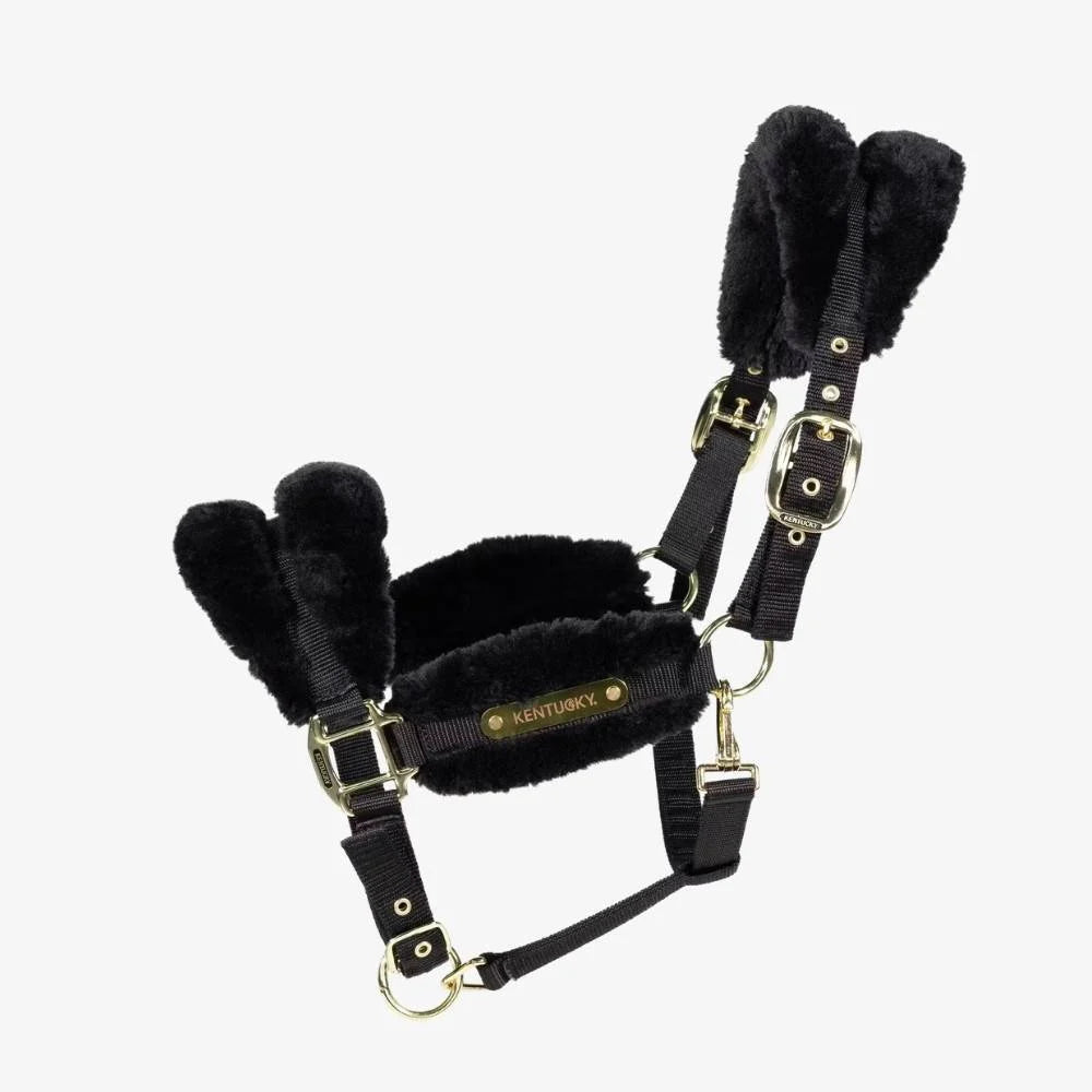 Capezza in nylon e pelliccia nera Kentucky