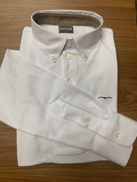 Polo da gara uomo Animo modello A12 manica lunga bianca