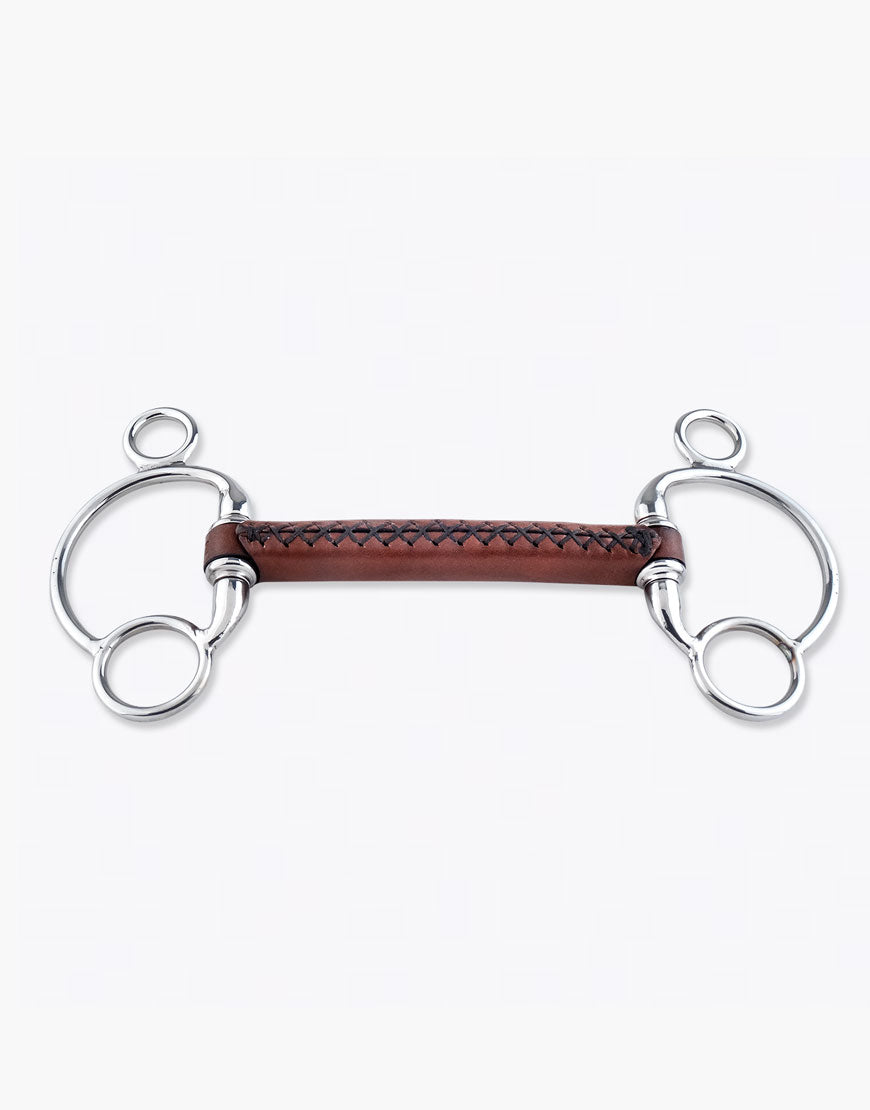 Imboccatura pessoa ad oliva con canna in cuoio Trust Equestrian