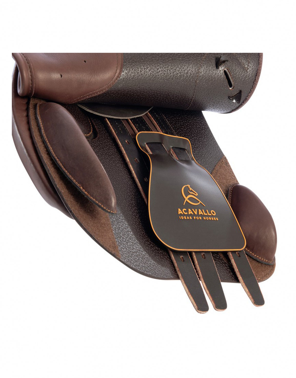 SELLA ACAVALLO BOTTICELLI DA SALTO CON CUSCINI IN RETICOLO MARRONE