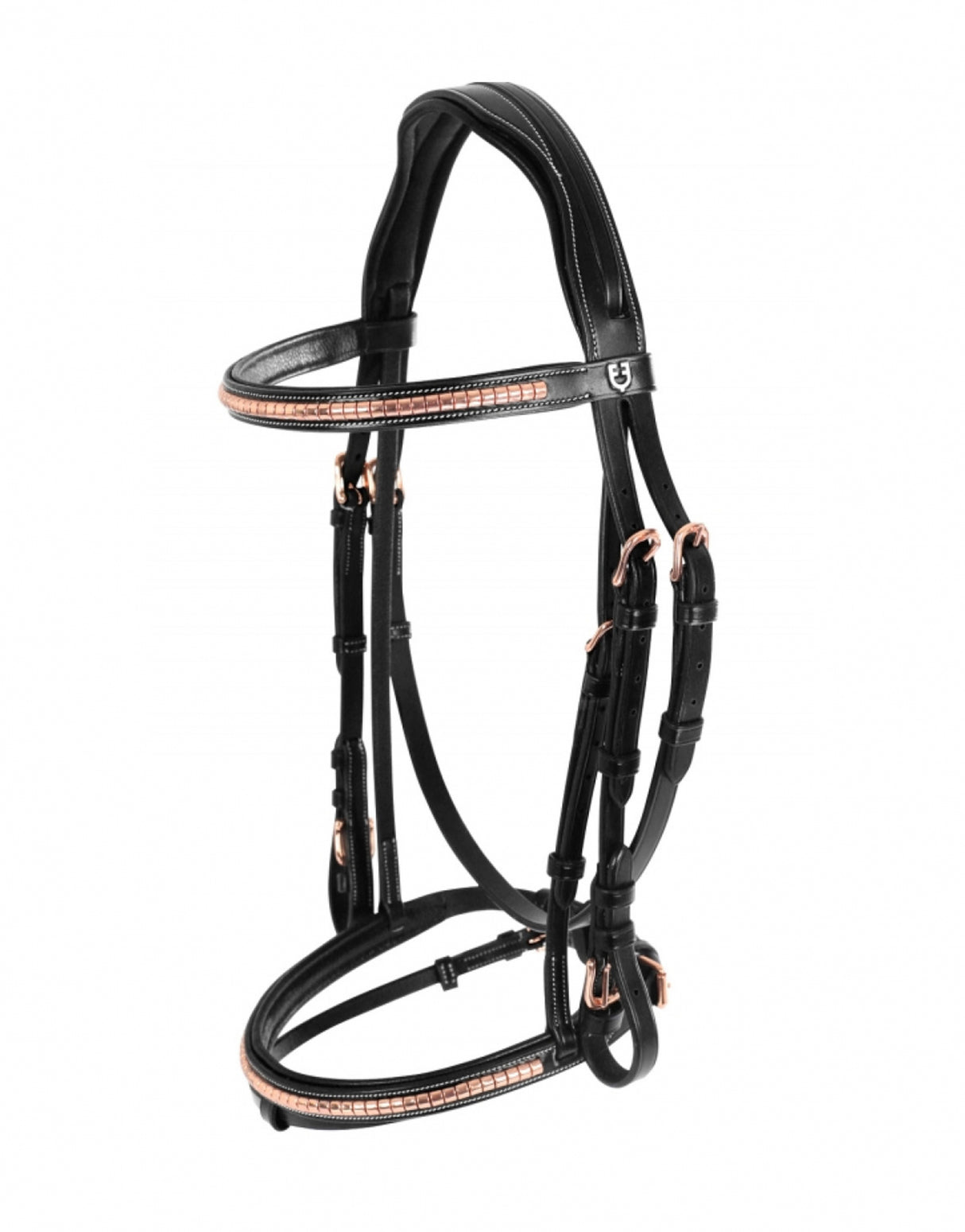 TESTIERA EQUESTRO CLINCHER ROSE GOLD SENZA REDINI MARRONE