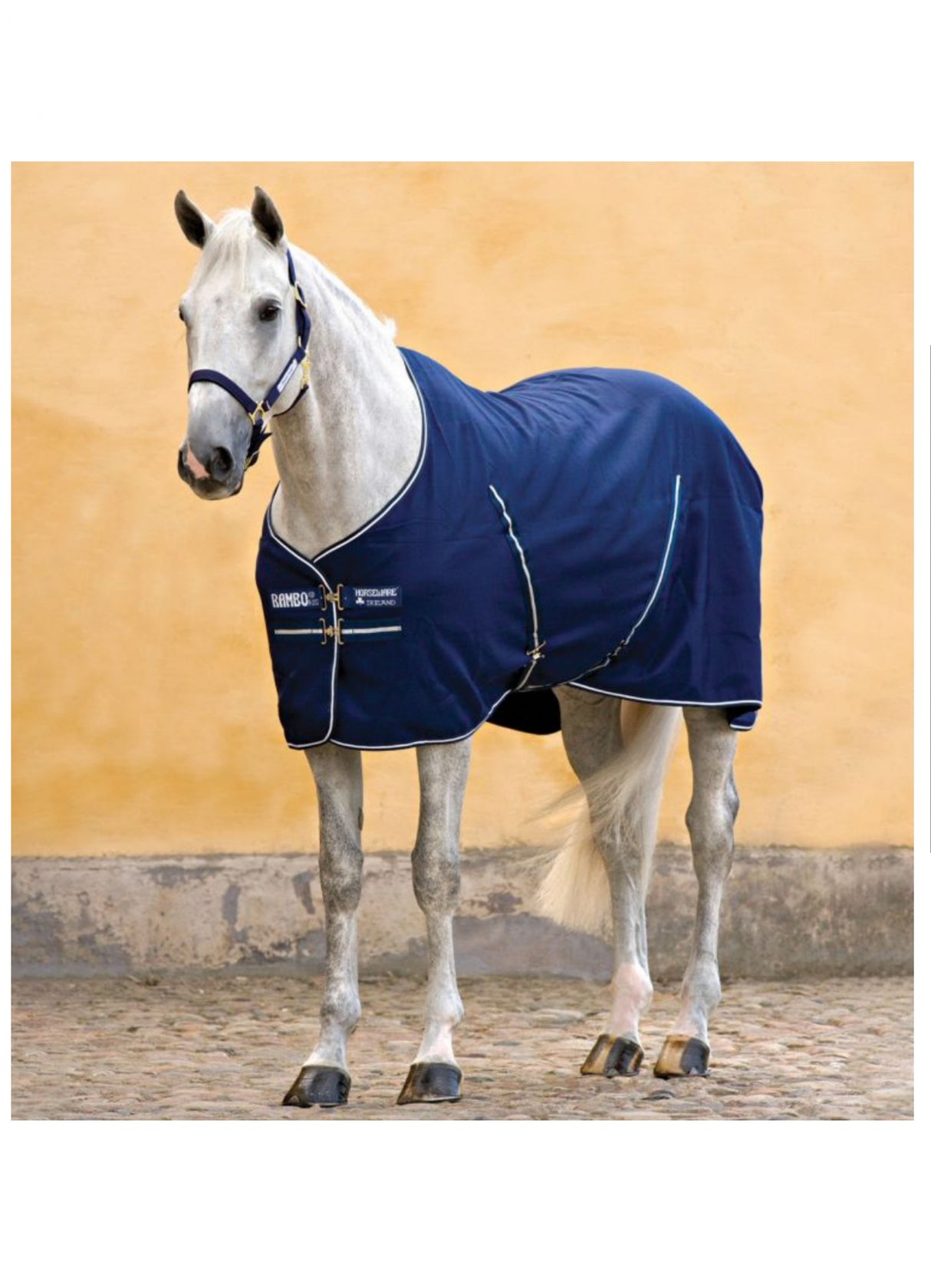 Coperta di cotone Rambo® Fodera in microfibra (0g Light) Horseware Nera e Silver