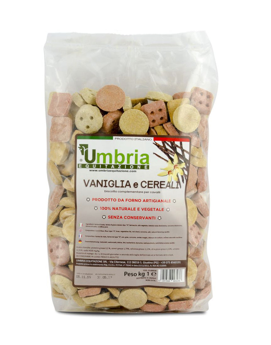 Snack per cavallo gusto vaniglia e cereali