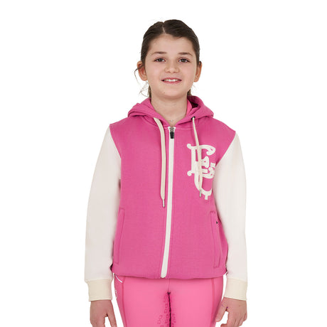 Felpa bambina Equestro bicolore con zip frontale