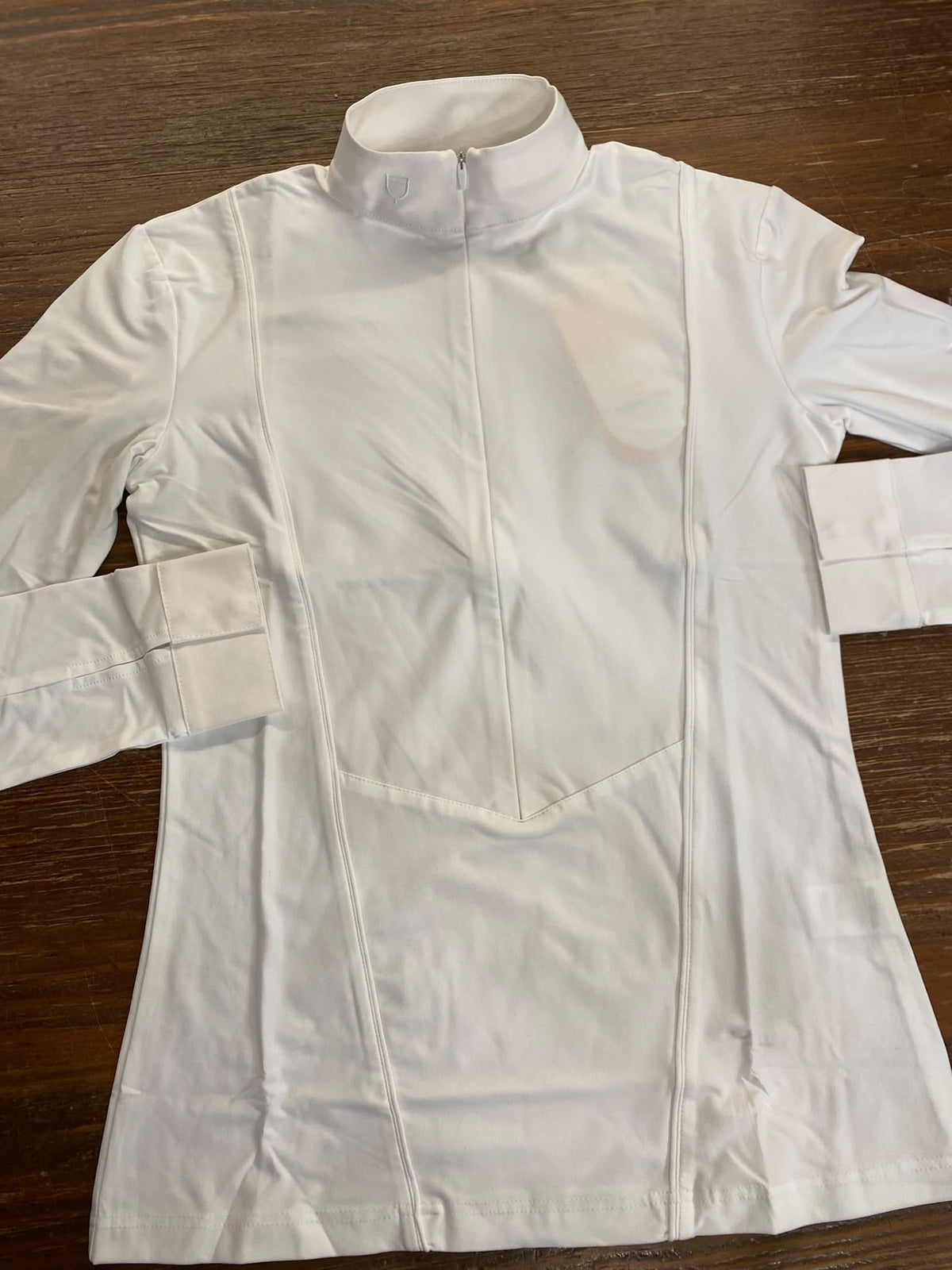 Polo donna manica lunga in tessuto tecnico felpato Equestro