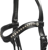 Testiera da dressage con due frontalini interscambiabili nera Dy'On