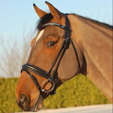 Testiera da dressage con due frontalini interscambiabili nera Dy'On