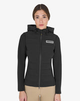 Piumino donna misto tecnico con cappuccio