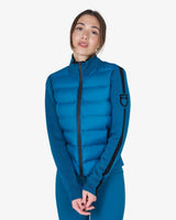 Piumino da donna in nylon e maglia con cerniera