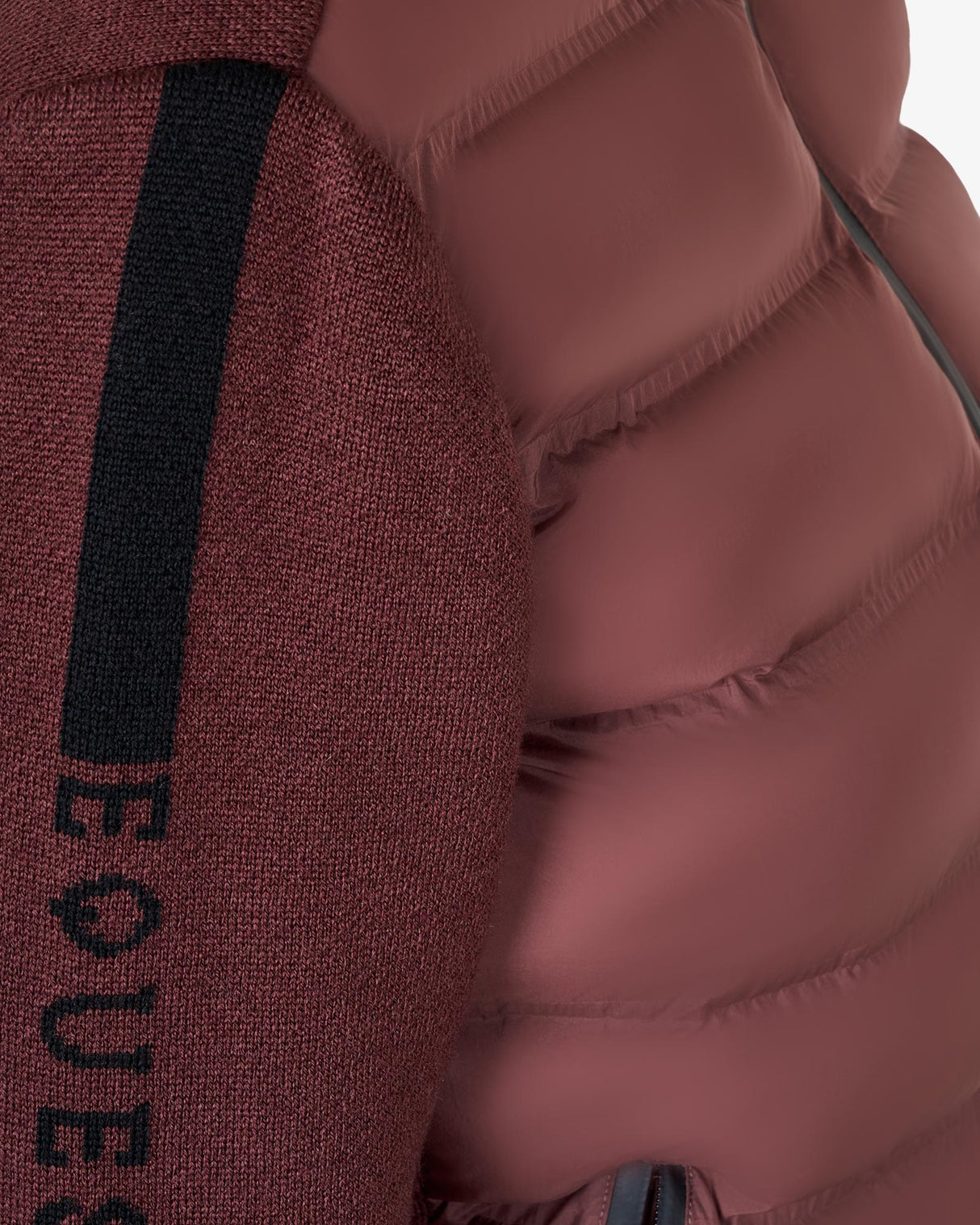 Piumino da donna in nylon e maglia con cerniera