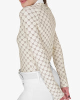 Polo donna da concorso a manica lunga con stampa monogram